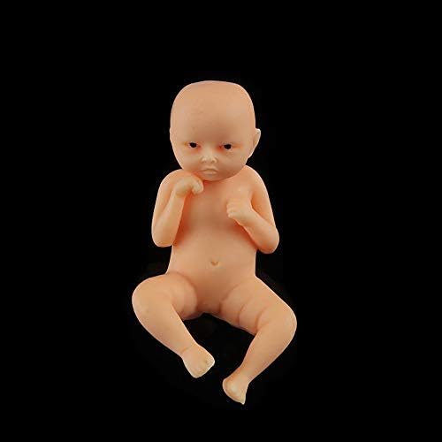 QYHSS Unpainted Reborn Kits Sleeping Baby Doll Soft Silicone Head, Unpainted, Newborn Baby Girl Doll, 3/4 Arms Full Legs Kids Gift, Set Including Head, Body, Legs and Arms, Handmade DIY