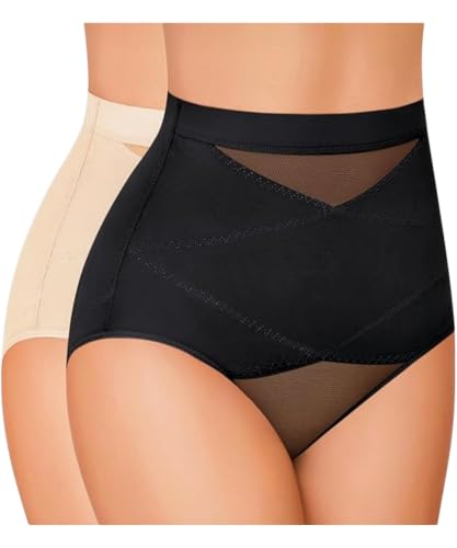 2 Piezas Ropa Interior Mujer, Panties para Mujeres, Calzon Antideslizante, Fajas Postparto Calzones de Mujer, Bragas Mujeres Cintura Faja Postparto, Faja Post Parto y Post Cesarea, Control de Abdomen