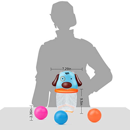 PG Bath Toys Basketball Hoop for Toddler,Include 3 Float Balls with Powerful Suction Cup, Bathtub Shooting Game Playset