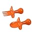 Babyware by eZtotZ Made in USA First Self Feeding Spoon Fork Utensil Set for Baby Led Weaning and Toddlers BPA Free (Orange)