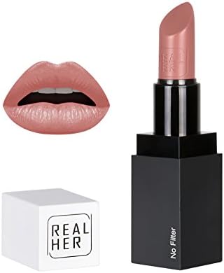 RealHer Moisturizing Lipstick "No Filter" Long-Wear-All-Day Highly Pigmented Color-Satin Finish