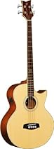 Ortega Guitars D1-4-BK Deep One 4-String Acoustic Bass with Solid Spruce Top and Mahogany Body, Black Gloss
