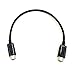 Exuun 8 inch Micro USB Male to Micro USB Male OTG Cable Mutual Charging Cable (Black)
