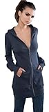 Blanks Women's Fine Interlock Fitted Long Zip Hoody with Nickel Zipper