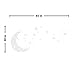 Moon and Stars Night Sky Vinyl Wall Art Decal Sticker Design for Nursery Room DIY Mural Decoration (White, 30x65 inches)