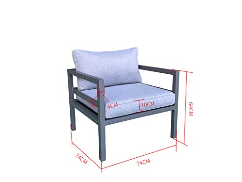 Jet-line® | XXL Gartenlounge | Gartenmöbel Set | Kreta II grau | Outdoor-Sitzgruppe | Gartensofa | Aluminium Ecksitzgruppe Alu| Garten Möbel – Bild 6
