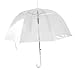AMC Transparent Cherry Blossom Bubble Dome Shape Semi-Automatic Umbrella for Rain & Wind
