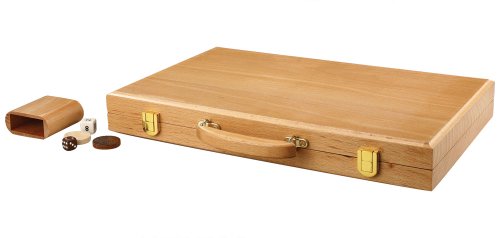 Christopher Wood Backgammon Set - 18 Inch Suitcase Board Game with Wooden Pieces - Extra Large