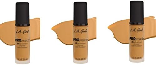 [ TRENDING PACK OF 3] L.A. GIRL Pro.Matte Foundation Long-Wearing #GLM677 SOFT HONEY
