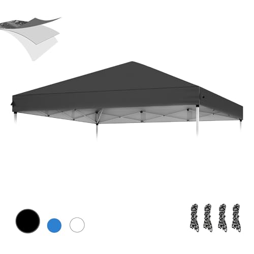 Photo 1 of 10×10 Canopy Replacement Top, Pop Up Canopy Replacement Tent Cover for Straight Leg Frame, Waterproof Canopy Top Cover for Garden Patio Camping (Top Only)(Black)