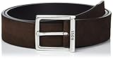 BOSS Men's Soft Suede Calf Leather Square Buckle