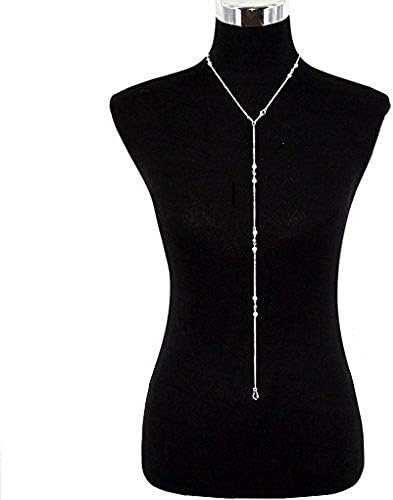 Alinay Y Chain Back Necklace - Vintage Charm Emulation Pearl Back Drop Necklaces Body Chain for Women