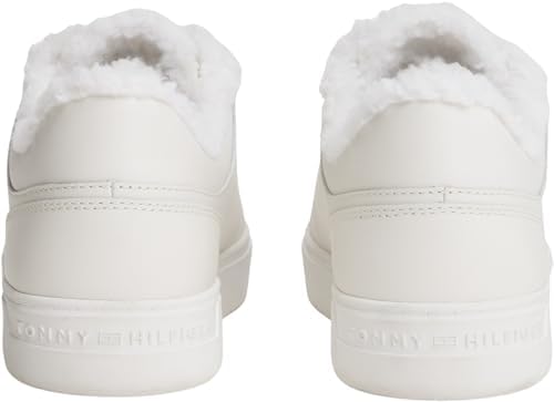 Donna Sneakers con Suola Preformata Casual con Pelliccia Peluche, Bianco (Ecru), 37
