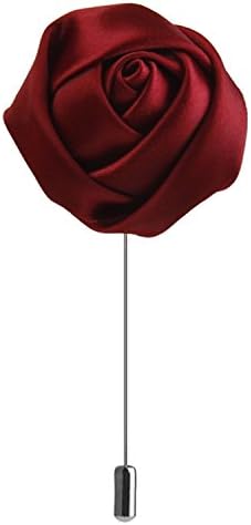 maroon Red Rose Floral Brooch/Lapel Pin for Men