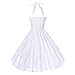 iLover Women's 1950s Vintage Marilyn Monroe Rockabilly large swing Dress,White,Large