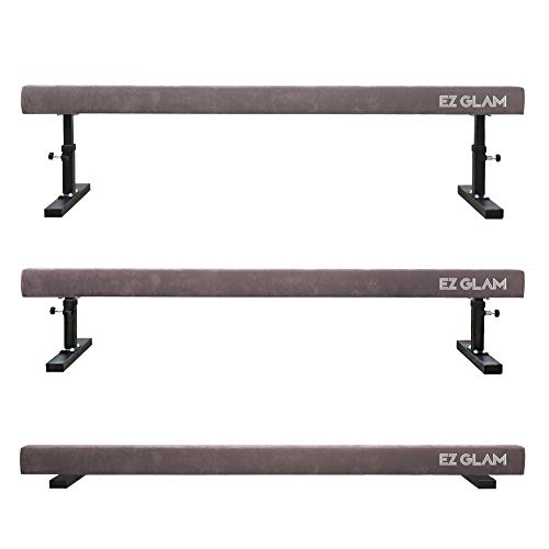 EZ GLAM Gymnastics Adjustable Balance Beam 8 Ft 6Ft Wood Core Skill