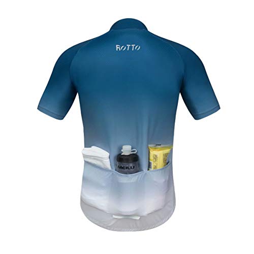 ROTTO Cycling Jersey Mens Bike Shirt Short Sleeve Gradient Color Series