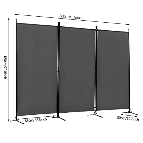 Carivia - Pantalla plegable de privacidad de 3 paneles, 3 paneles, divisor de habitación, pantalla de privacidad para oficina, separadores de sala de divisiones, divisor de habitación independiente