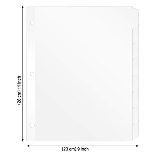 8Tab Binder Dividers, HERKKA 3 Ring Binder Dividers with Reinforced