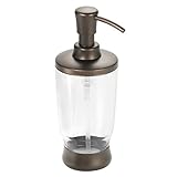 InterDesign Aris Soap & Lotion Dispenser, for Kitchen or Bathroom Countertops - Clear/Bronze