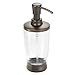 InterDesign Aris Liquid Soap & Lotion Dispenser Pump for Kitchen or Bathroom Countertops, Clear/Bronze
