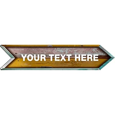 Old Painted Wood Look Long Arrow Personalized Custom Font and Text Rustic Retro Vintage Look Composite Aluminum Home… 31bpKZkWFTL