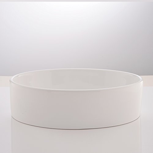 Comllen Contemporary Ceramic Bathroom Vessel Sink, 17.9" x 14.1" Porcelain Bathroon Sink