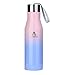 Amplim Triple Wall Vacuum Insulated Stainless Steel Sports Water Bottle. Ice Cold for 48 Hours! FDA Approved Food-Grade Materials, BPA Free, Eco-Friendly Travel Flask. 17 oz Blue Pink
