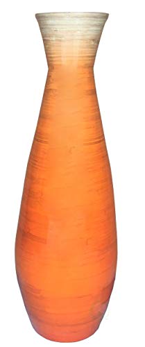 31 5 Tall Bamboo Floor Vase Glossy Orange