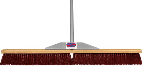 Super Sweep 36-Inch Maroon Poly Broom - Thumbnail 2