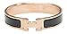 Z.RACLOE 12MM H Buckle Bangle Bracelets for Women Rosegold/Black