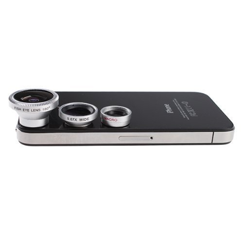 SKINA 3 in 1 Detachable LENS for Mobile Phone & Digital Camera (180 degree fish-eye lens, wide + Macro Lens)
