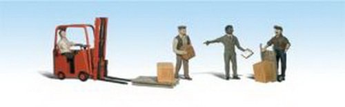 Woodland Scenics HO Scale Scenic Accents Figures/People Set Workers/Forklift (4)