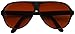 SunglassUP - Blue Blocking Oversized Bomber Aviator Sunglasses Amber Tinted Lens (Matte Black, Amber (Blue Buster Lens))