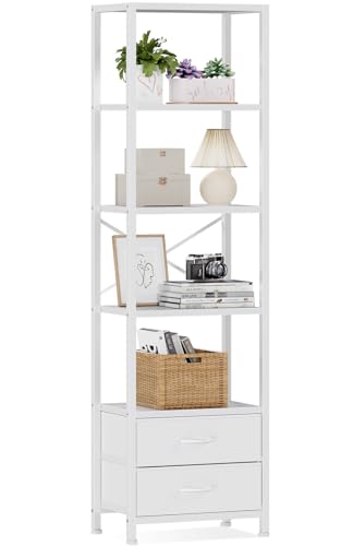 Furnulem 5-Tier Corner Shelf White