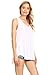 Alexander + David Womens Casual Loose Knit V-Neck Tank Top with Uneven Hem Hi-Lo Bottom (White, Large)