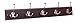 BirdRock Home Tri Hook Coat Rack - 5 Hooks - Wall Mount Hat Rack - Brown Finish - Bronze Hooks