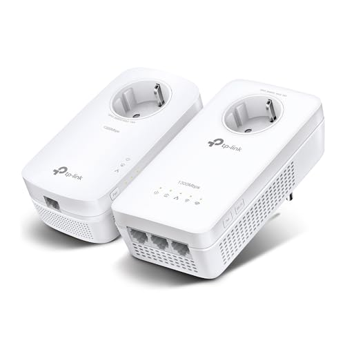 TP-Link INTD Powerline TL-WPA8631P Kit AV1300-AC1200-Gigabit-WLAN-Powerline-KIT with socket, Black