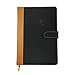 Transcending Waves - Undated Daily Planner, Hourly Habit Tracker to Boost Productivity, Faux Leather Agenda Notebook for Your Goals, Tasks and Schedules, 8.3 x 5.8 Inches, Black