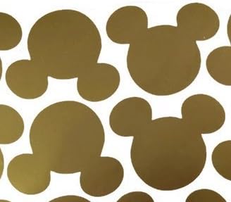 Vinyl Disney Mickey Mouse Head Die Cut Stickers - 5 Inch - 4pc Choose Color (Gold)