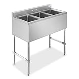 GRIDMANN 3 Compartment NSF Stainless Steel Commercial Bar Sink
