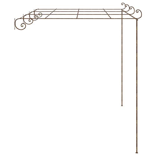 Tidyard Garten Rosenbogen Metall Torbogen Gartenbogen Rankhilfe Rankgitter Spalier Rankhilfe und Gartendeko Pergola Spalier Tor Antik-Braun 4x3x2,5 m Eisen – Bild 7