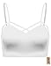 Womens Stretchy Seamless Geometric Bralette Peek-a-Boo Sports Bra,One Size,White