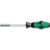Wera 05051005001 Kraftform 810/1 Hexagon Bitholding Screwdriver, Retaining Ring, 1/4" Head, 120mm Blade Length, Silver