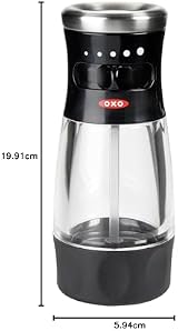 OXO Salt Grinder Clear Acrylic Non-Corrosive Ceramic Grinder Adjustable Settings view 7