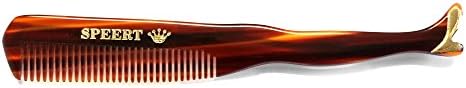 #1619 Acetate Tortoise Mustache Comb Men Thick Coarse Curly Cut Beard Grooming Barber Styling Handmade in Switzerland