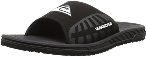 Quiksilver Men's Triton Slide Sandal, Black/Black/White, 7 M US