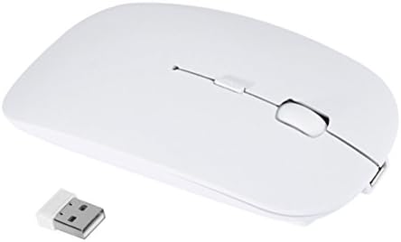 Szyee Comes With USB Nano Receiver Rechargeable 2.4G Slim Wireless Mouse Mobile Mouse Optical Mouse Applies for Notebook Personal Computer PC Laptop Macbook Other Smart Devices(Bright White)