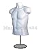 The Competitive Store Torso Male with Metal Base Body Mannequin, White