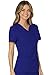 Cherokee Scrubs for Women Mock Wrap Top with 3 Pocket, Back Princess Seams WW610, S, Galaxy Blue